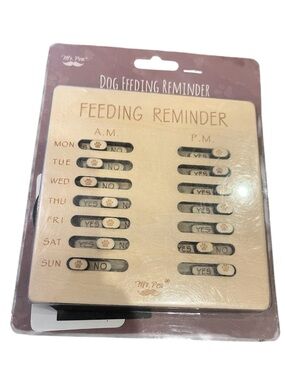 Beige Wooden Dog Feeding Reminder Board